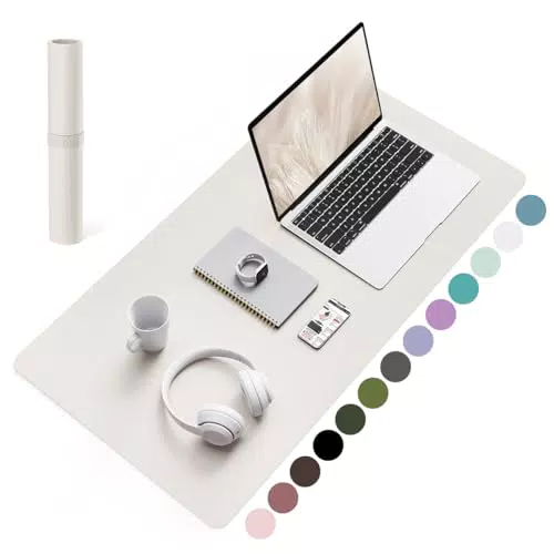 YSAGi Schreibtischunterlage aus Leder - Multifunktionales Mousepad für Büro