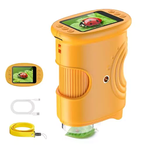 Kinder Handy Mikroskop: Digitales Taschenmikroskop mit 2,0" IPS Bildschirm und LED Licht
