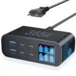 YSYFAD 6-Port USB C Ladegerät 100W mit LED Anzeige und Schnellladefunktion