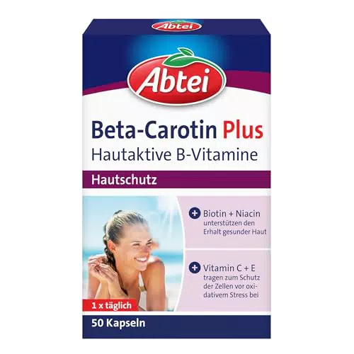 Abtei Beta-Carotin Plus - Hautaktive B-Vitamine, Vitamin C & E für gesunde Haut