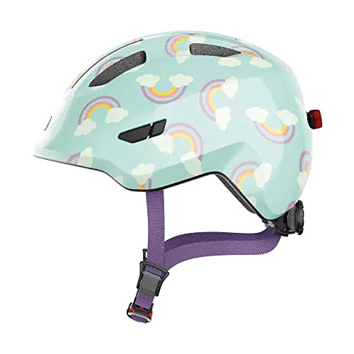ABUS Kinderhelm Smiley 3.0 - Fahrradhelm mit Licht und tiefer Passform