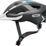 ABUS Stadthelm Aduro 2.0 - Allround-Fahrradhelm mit Licht - in sportivem Design für den Stadtverkehr - für Damen und Herren - Silber