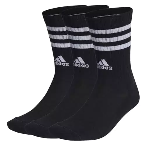 adidas Unisex 3-Stripes Cushioned Crew Socks 3 Pairs