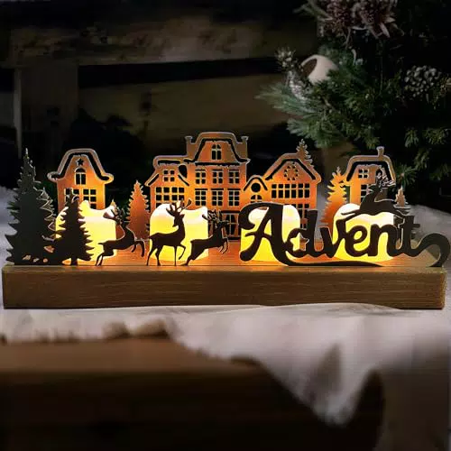 Modern Adventskranz aus Metall mit Holzhaltern – stilvolle Weihnachtsdeko