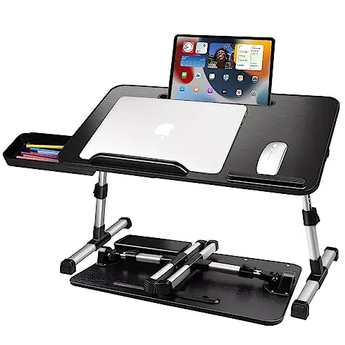 AirOpen Laptoptisch fürs Bett - Höhenverstellbar und klappbar mit Schublade