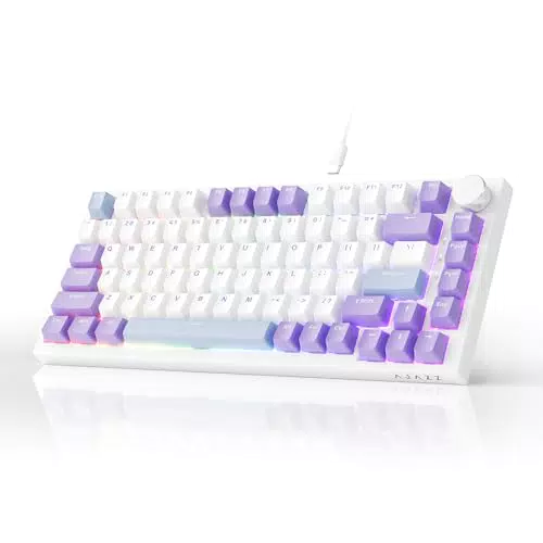 AJAZZ AK820 Gaming Tastatur, Mechanisch, 75%, mit Lautstärkeregler, RGB