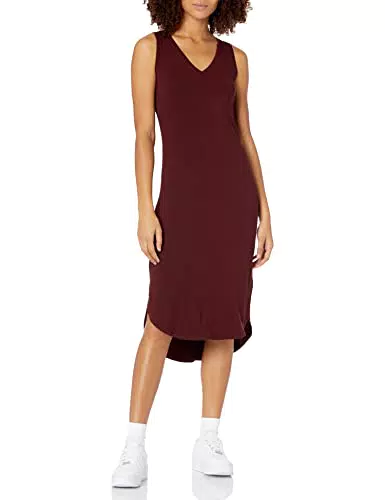 Amazon Essentials Damen Ärmelloses Midikleid mit V-Ausschnitt und normaler Passform