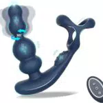 Anal Vibratoren für Mann Sex Spielzeug - 4 In 1 Prostata Stimulation Fernbedienung Analkugeln Buttplug Dildo mit Doppelte Penisringe 10 Vibrations & 3 Rotationsmodi Prostata Massagegerät Analplug