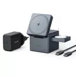 Anker 3-in-1 Cube mit MagSafe, 15W Wireless Ladegerät für iPhone und Apple Watch