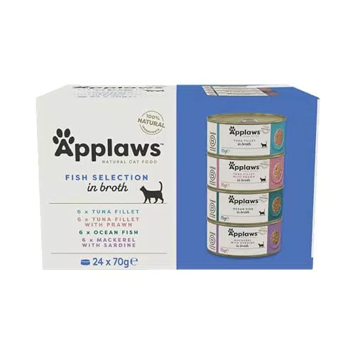 Applaws Premium-Nassfutter für Katzen, Fischauswahl in Brühe
