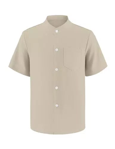 Arshiner Jungen Kurzarm Hemd Button-Down mit Brusttasche für Kinder