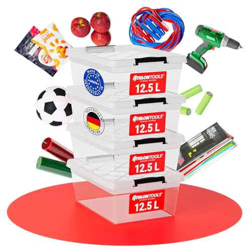 ATHLON TOOLS Aufbewahrungsboxen mit Deckel, lebensmittelecht, stapelbar