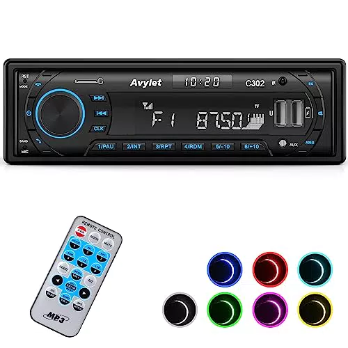Autoradio Bluetooth 5.0 mit Freisprecheinrichtung, 1 DIN, USB/AUX, MP3-Player