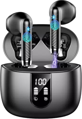 Bluetooth 5.4 Kopfhörer, In Ear Kopfhörer Kabellos Bluetooth 2025 Neu Kabellose Kopfhörer mit 4 ENC Mic