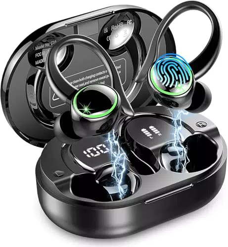 Bluetooth Kopfhörer Sport mit ENC, Hi-Fi Stereo, IP7 wasserdicht, USB-C