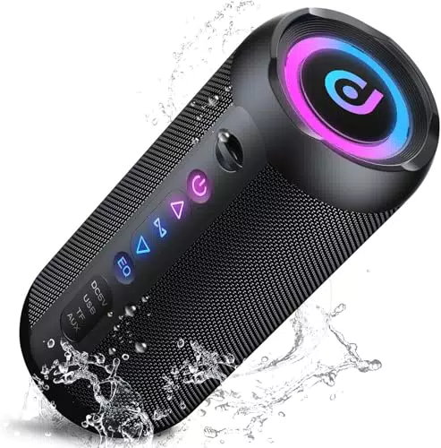 JBL Bluetooth Lautsprecher mit Licht, IPX7 wasserdicht, Duale Bass-Treiber, TWS