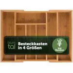 Blumtal Besteckkasten aus Bambus - verstellbarer Schubladentrenner für die Küche