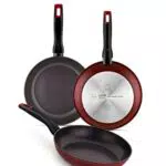 BRA Red Diamond Bratpfannen Set aus geschmiedetem Aluminium, PFOA-frei, induktionsgeeignet