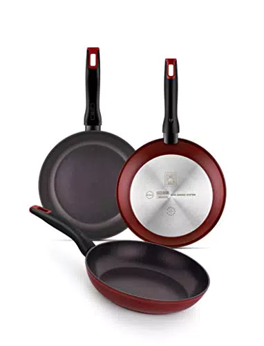 BRA Red Diamond Bratpfannen Set aus geschmiedetem Aluminium, PFOA-frei, induktionsgeeignet