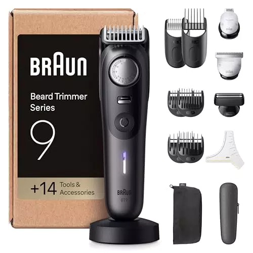 Braun Barttrimmer Series 9, mit 14 Barber-Tools, Power Boost & Lebenslang scharfe ProBlade Klinge