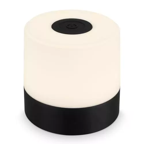 Briloner Mini LED Tischlampe Kabellos, Dimmbare Touch Nachttischlampe für Camping und Outdoor