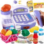BUYGER Elektronische Kasse mit Scanner und Mikrofon für Kinder ab 3 Jahren