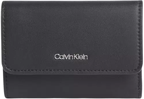 Calvin Klein Damen Small Trifold Geldbörse mit Reißverschluss, Modell LV04F1030G