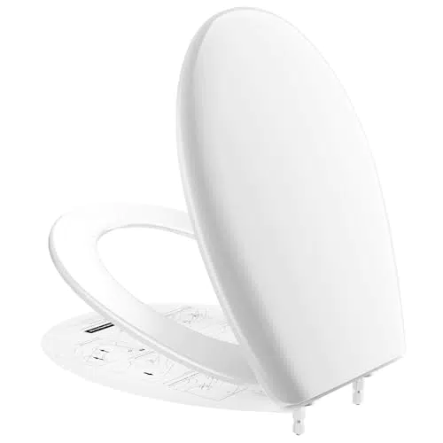 CECIPA Soft Close WC-Sitz mit Absenkautomatik, Ovaler Toilettendeckel