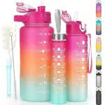 CodiCile Trinkflasche 2L mit Strohhalm, Auslaufsicher und BPA Frei für Sport und Outdoor