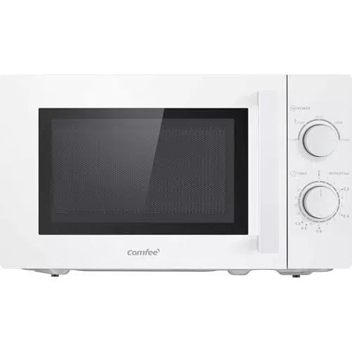 Comfee Mikrowelle mit 5 Leistungsstufen und Drehteller - Innenbeleuchtung - Easy Defrost - 700W - Silber