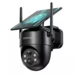 COOAU Überwachungskamera Außen mit Solarpanel, 360° Überwachung, KI-Erkennung, WLAN