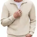 COOFANDY Herren Pullover Half Reißverschluss Langarm Business Troyer