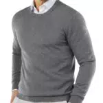 COOFANDY Herren Pullover Rundhalsausschnitt Baumwolle Slim Fit Business