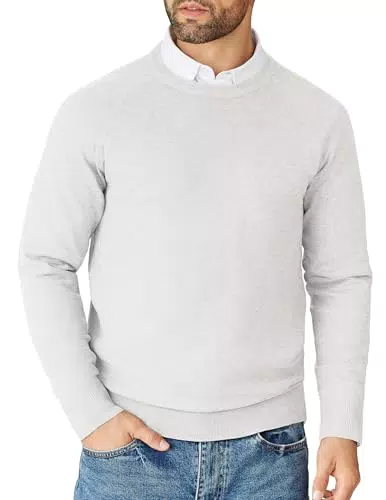 COOFANDY Herren Pullover Rundhalsausschnitt Slim Fit Langarm Strickpullover