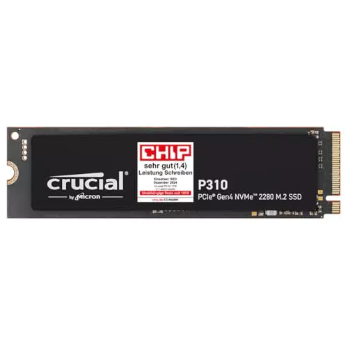 Crucial P310 500GB M.2 PCIe Gen4 NVMe SSD für Gaming und Desktop PC