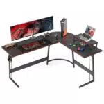 CubiCubi Gaming Tisch L-Form - Eckschreibtisch mit Monitorständer, platzsparend