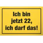 DankeDir! Schild 22. Geburtstag - Geschenkidee für Männer und Frauen