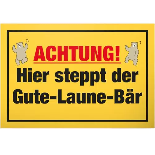 DankeDir! Gute Laune Bär Schild – Lustiges Türschild für Büro und Geschenkideen