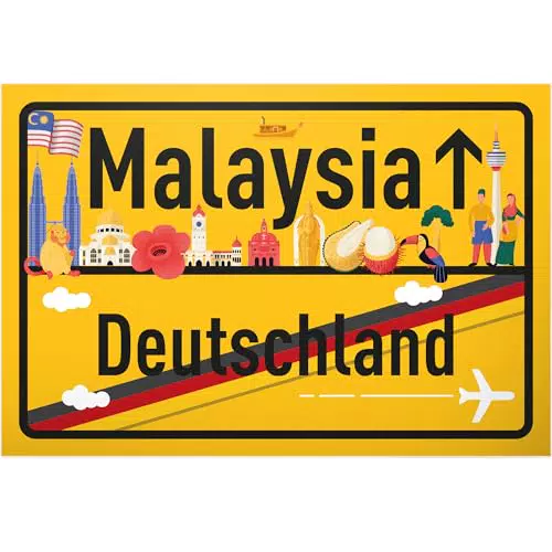 DankeDir Malaysia Ortsschild - Geschenkidee für Reisen und Abschiedsgeschenke