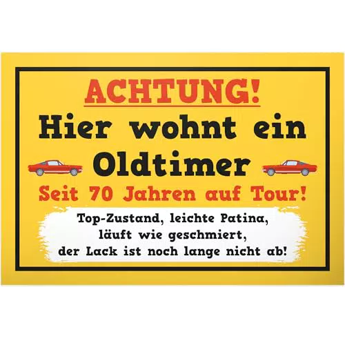 DankeDir Oldtimer 70 Jahre Schild 30 x 20 cm Geschenk für den 70. Geburtstag