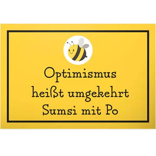 DankeDir! Optimismus Sumsi Schild - Lustige Wanddeko für Geburtstagsgeschenke