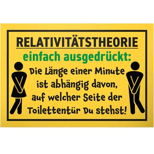 DankeDir! Lustiges Klo Schild zur Relativitätstheorie – Deko für Toilette und Gäste-WC