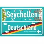 DankeDir Seychellen Ortsschild - Dekorativer Reise Gutschein für Männer und Frauen