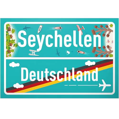 DankeDir Seychellen Ortsschild - Dekorativer Reise Gutschein für Männer und Frauen