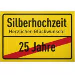 DankeDir Silberhochzeit Schild - Geschenkidee zur Hochzeitstagsfeier 25. Hochzeitstag