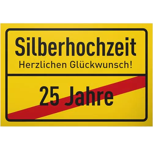DankeDir Silberhochzeit Schild - Geschenkidee zur Hochzeitstagsfeier 25. Hochzeitstag
