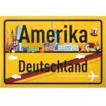 DankeDir Ortsschild USA Deutschland - Geschenkidee für Reisen und Abschied