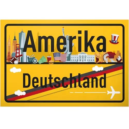 DankeDir Ortsschild USA Deutschland - Geschenkidee für Reisen und Abschied
