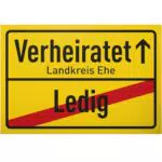 DankeDir! Verheiratet Ortsschild - Hochzeitsdeko für Brautpaar und Feierlichkeiten