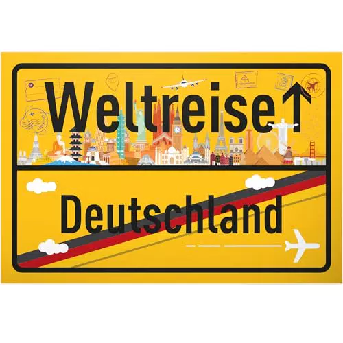 DankeDir! Weltreise Ortsschild Geschenkidee für Männer und Frauen